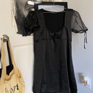 motel black silk dress